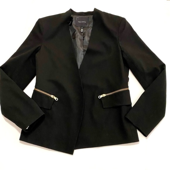 ROBERT RODRIGUEZ Sia Black Crepe Open Front Blazer Sz 6 Career Office Siren - Picture 6 of 15